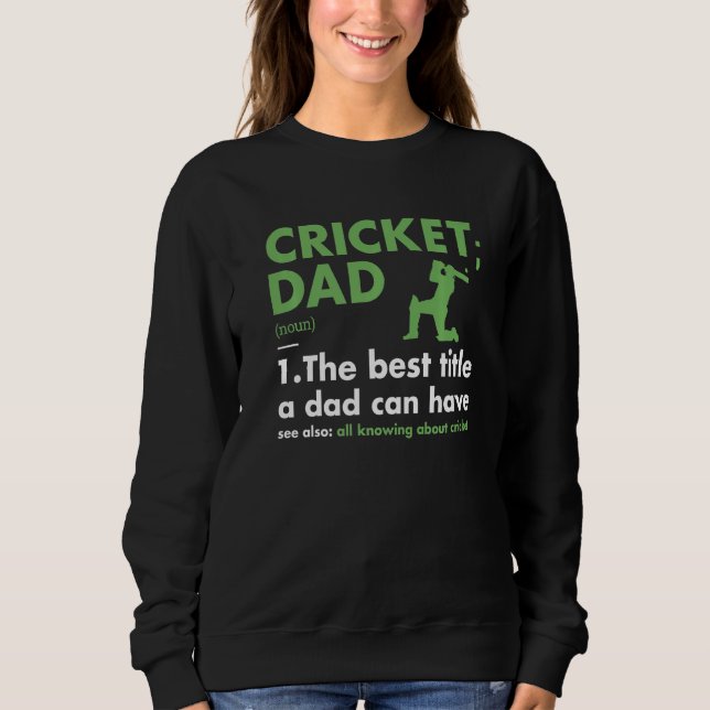 Sport-Vater-Definition Cricket Premium Sweatshirt (Vorderseite)