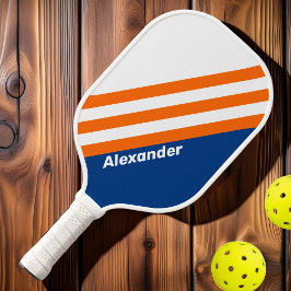 Sport Vintag Big City Streifen mit Namen Pickleball Schläger