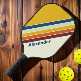 Sport Vintag fünf Streifen mit Namen Pickleball Schläger