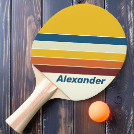 Sport Vintag fünf Streifen mit Namen Tischtennis Schläger