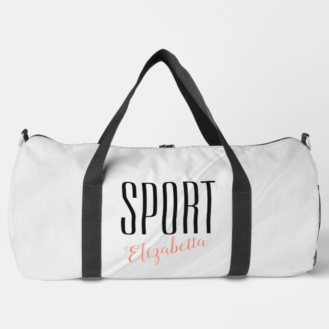 Sport White Gray Moderne Gym Tasche (Vorderseite)