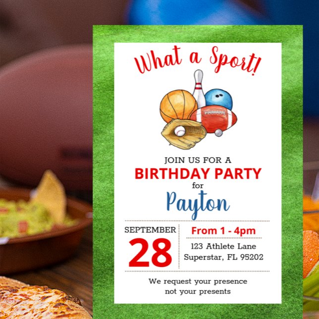 Sportaktivist zum Geburtstag Einladung (Von Creator hochgeladen)