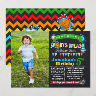 Sportaktivitäten Geburtstag Sommerwasser Party Einladung