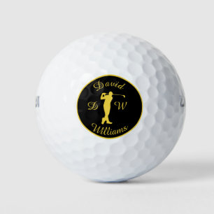 Sportaktivitäten Golfer Male Gold Silhouette Golf Golfball