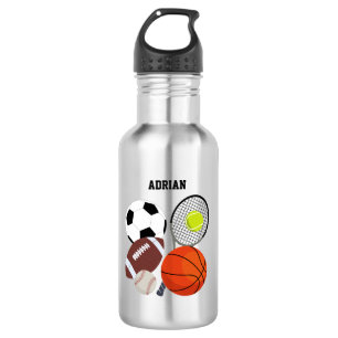 Sportathletische Balls Personalisiert Name School Edelstahlflasche
