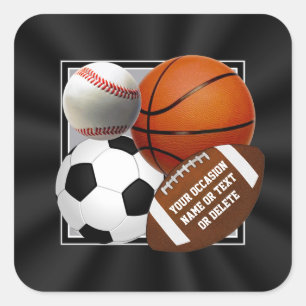 Sportaufkleber für Favoriten, Umschläge usw. Quadratischer Aufkleber