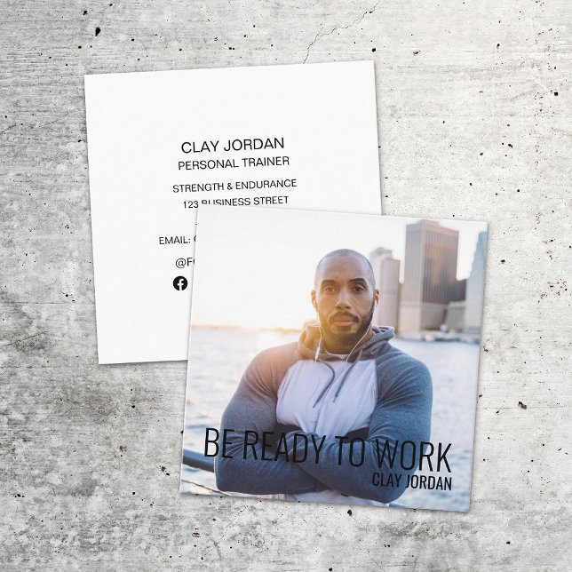 Sportausdauertrainer Fitness Gym Personal Trainer Quadratische Visitenkarte (Von Creator hochgeladen)