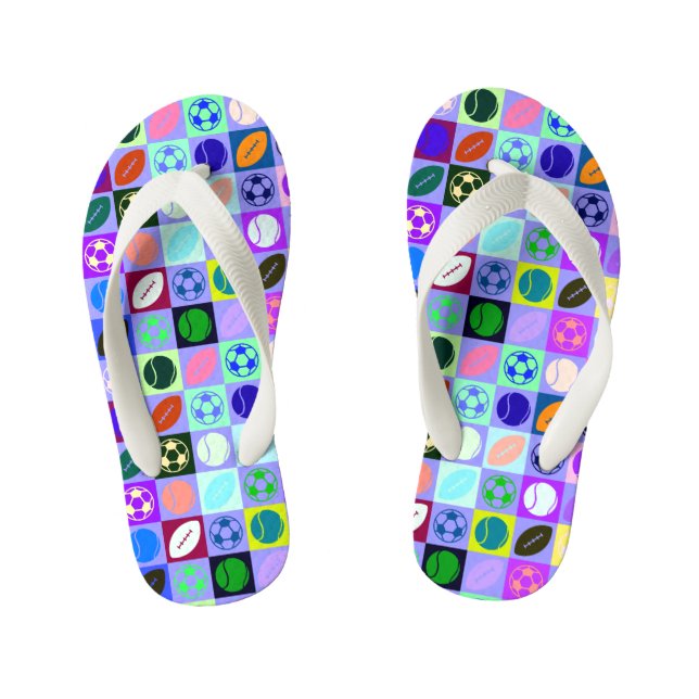 Sportball-Muster Flip Flops (Fußbett)