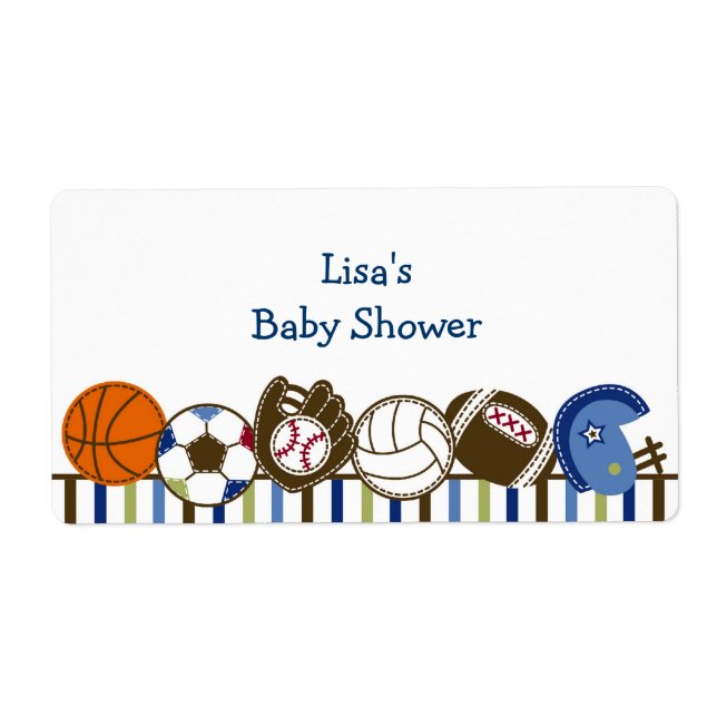 Sportball Wasserflaschen Aufkleber Etiketten (Vorne)