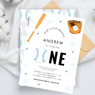 Sportbaseball Thema Baby 1. Geburtstag Party Einladung