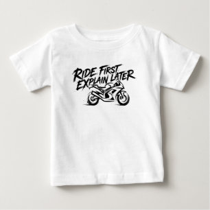 Sportbike-Fahrer-Aktionsmentalität Baby T-shirt