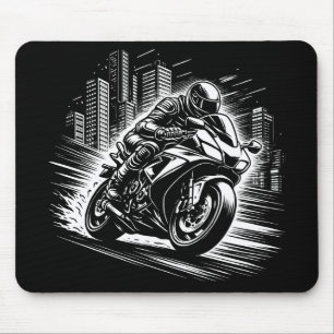 Sportbike-Nachtfahrt durch Stadtstraßen Mousepad