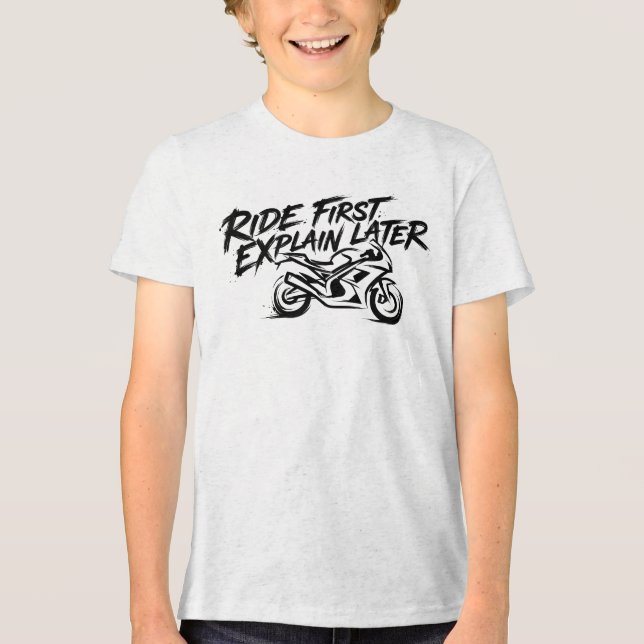 Sportbike Rider Action Mentality Tri-Blend Shirt (Vorderseite)