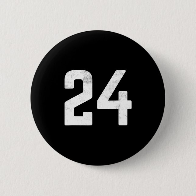 Sportblock Nummer 24 für Fußball Baseball Basket Button (Vorderseite)