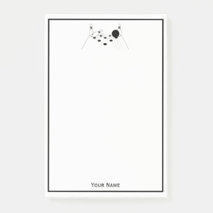 Sportbowling und Buttone Post-it Klebezettel