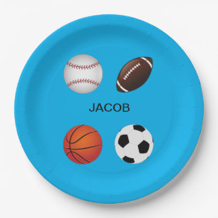 " SPORTE" PAPIER TELLER MIT DEM KINDER NAME.