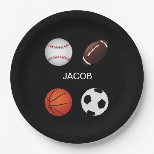 " SPORTE" PAPIER TELLER MIT DEM KINDER NAME.