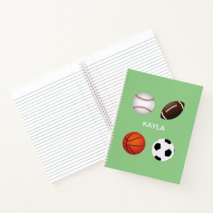 " SPORTE" SPIRALISCHE NOTEBOOK MIT DEM NAMEN DER K NOTIZBUCH