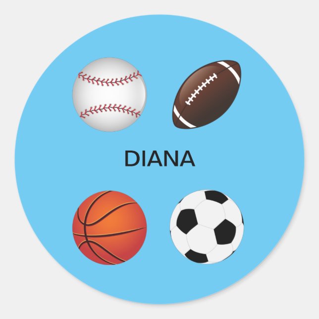 " SPORTE" STICKER MIT DEM KINDER NAME. (Vorderseite)