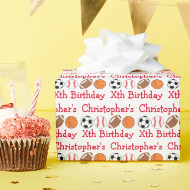 Sportereignis Geschenkpapier (Geburtstagsparty)