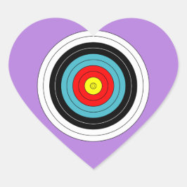 Sportereignis Ziel auf dem Lavendel Lila Herz Herz-Aufkleber