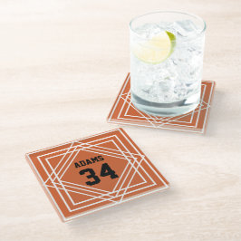 Sportfächer Orange und Untersetzer aus schwarzem G