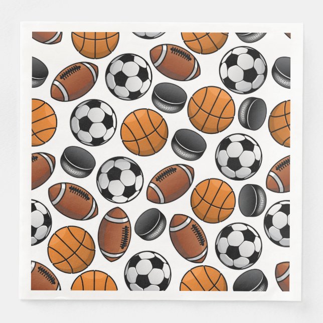 Sportfächer Papier Abendessen Napkins Serviette (Vorderseite)