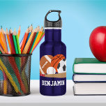 Sportfächer Personalisiert Edelstahlflasche<br><div class="desc">Personalisiertes Design für Ihre kleinen Sportler und Sportfans.</div>