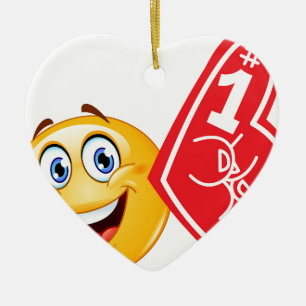 Sportfan emoji keramikornament