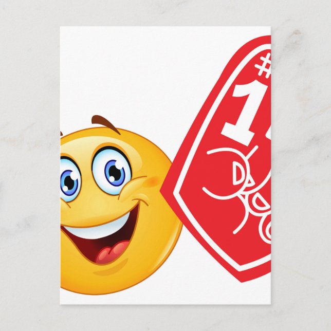 Sportfan emoji postkarte (Vorderseite)