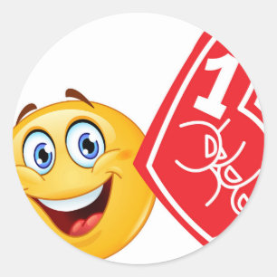 Sportfan emoji runder aufkleber