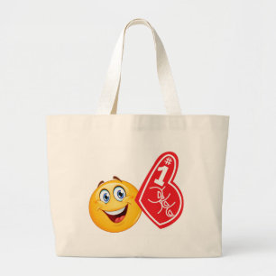 Sportfan-Emoticon Jumbo Stoffbeutel