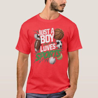 Sportfanatiker-Junge, nur ein Junge, der all das G T-Shirt