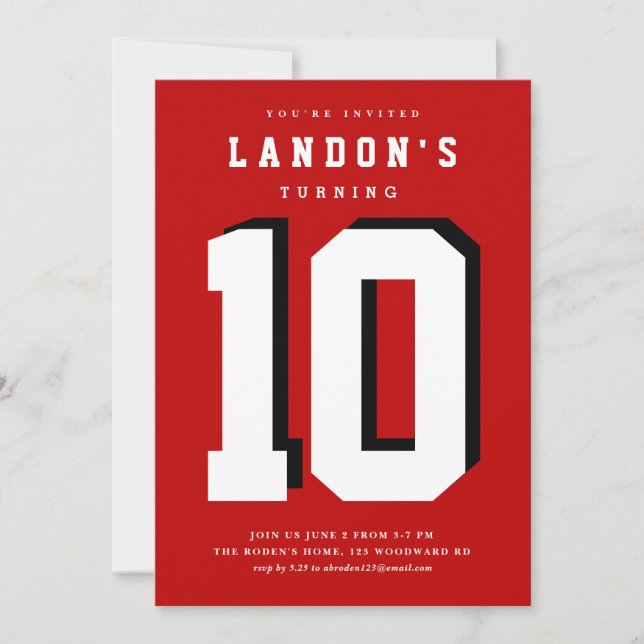 Sportfanatische Kindergeburtstag Party Einladung (Vorderseite)