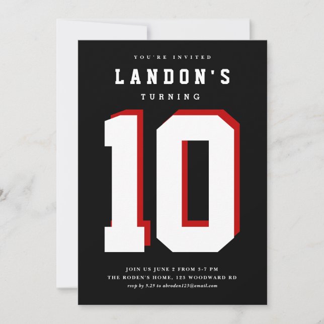 Sportfanatische Kindergeburtstag Party Einladung (Vorderseite)