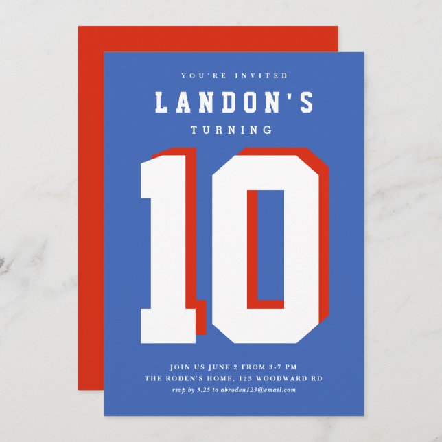 Sportfanatisches Kindergeburtstag Party Einladung (Vorne/Hinten)