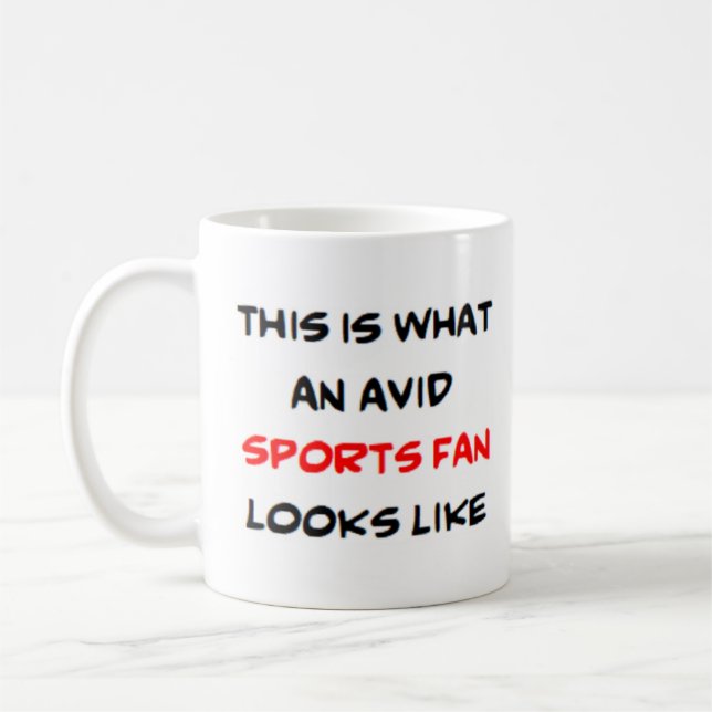 Sportfans, begeistert kaffeetasse (Links)