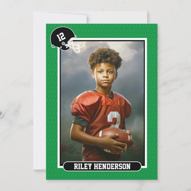 Sportfotografie Fußball Geburtstagsparty Einladung (Vorderseite)