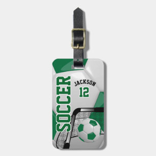 Sportfußball  DIY Text - Dunkelgrün Gepäckanhänger