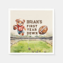 Sportfußball im ersten Jahr Junge 1. Geburtstag Serviette