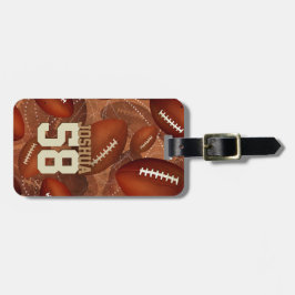 Sportfußballspiel seinen Namen Jersey Nummer Gepäckanhänger