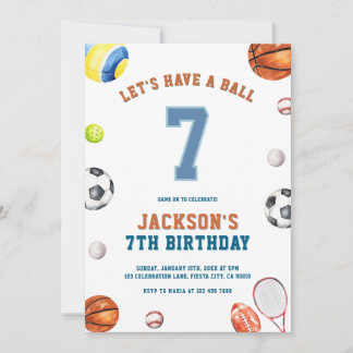 Sportgeburtstag Lasst uns einen Ball haben Einladung