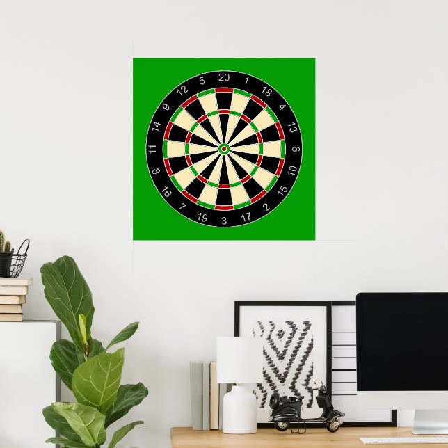 Sportgeräte - Dartboard 1 Poster (Heimbüro)