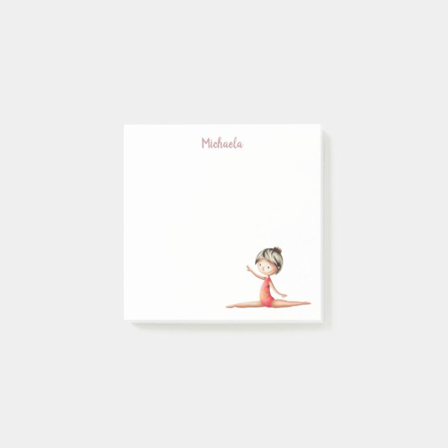 Sportgymnastik, die personalisiert gespalten ist post-it klebezettel (Vorderseite)