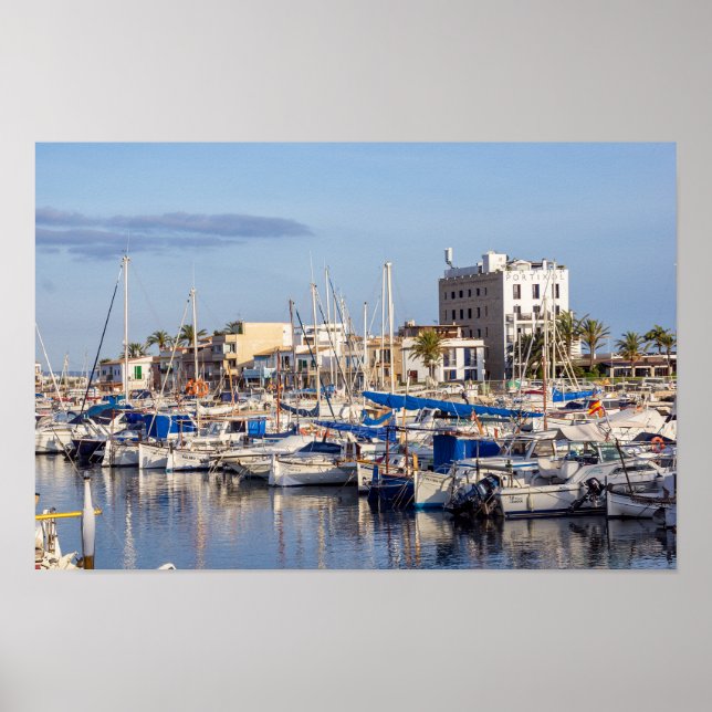 Sporthafen Portixol bei Dämmerung - Palma de Mallo Poster (Vorne)