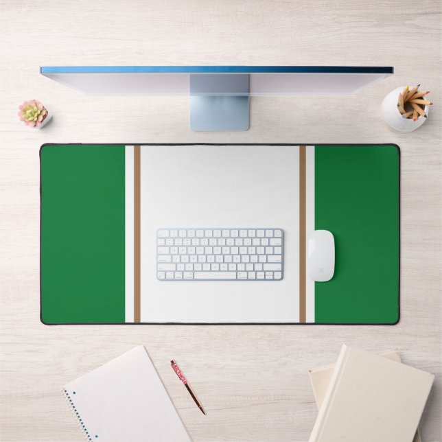 Sporthaftes, grünes Mocha Racing Streifen Schreibtischunterlage (Büro 1)