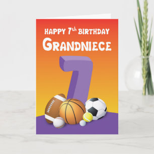 Sporthallen am 7. Geburtstag Karte