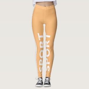Sporthighlight Orange Bichromatic Vertical Band Leggings