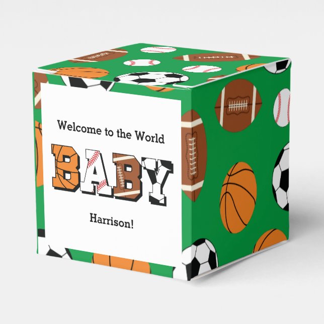 Sporthinderdusche mit grünem Geschlecht - neutral Geschenkschachtel (Vorderseite)