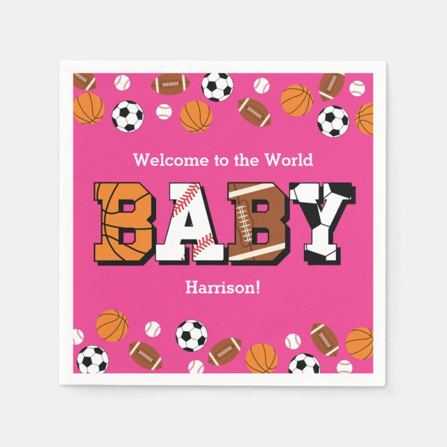 Sporthinderdusche Pink Girl Serviette (Vorderseite)